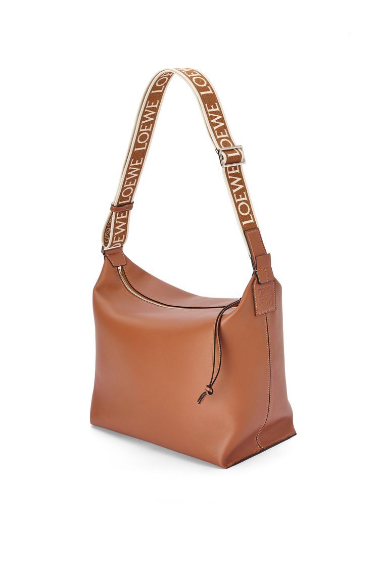 Cubi Crossbody bag in supple smooth calfskin and jacquard