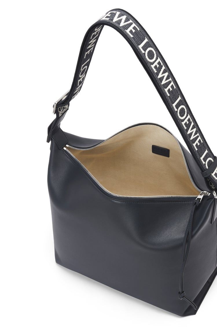Cubi Crossbody bag in supple smooth calfskin and jacquard