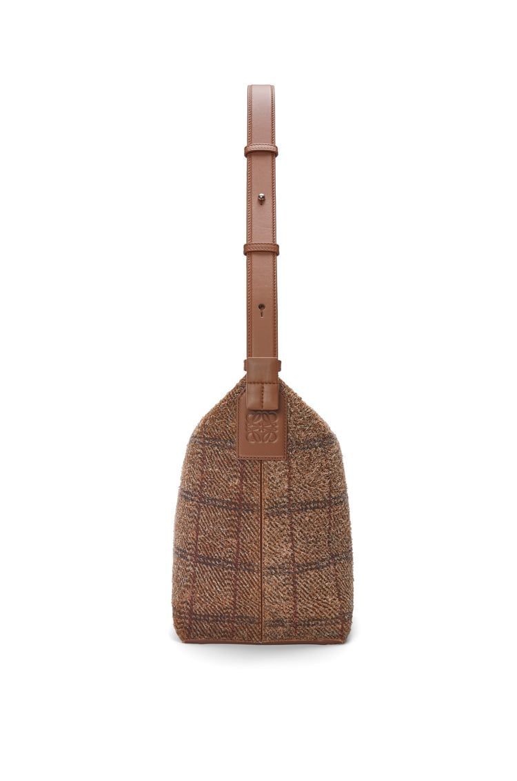 Cubi Crossbody bag in tartan brushed suede