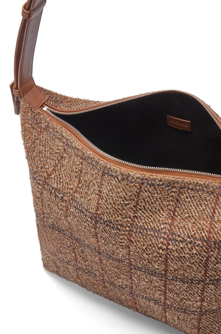 Cubi Crossbody bag in tartan brushed suede