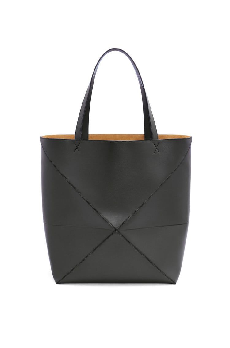 XL Puzzle Fold Tote in shiny calfskin