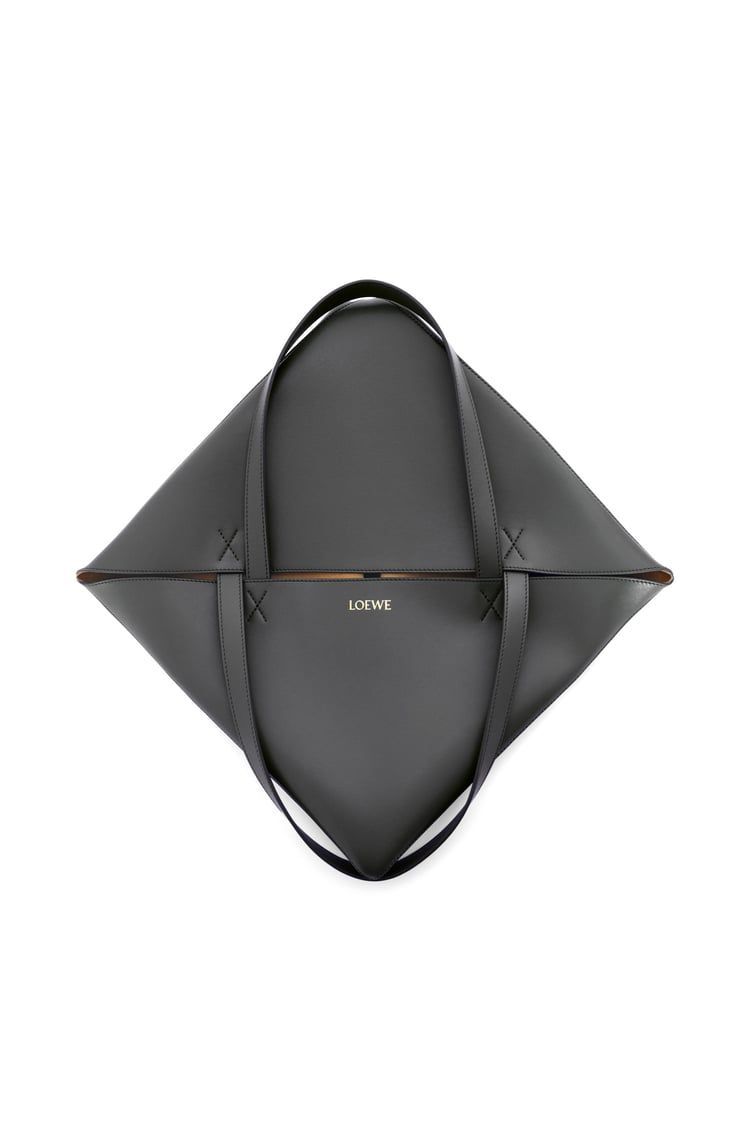 XL Puzzle Fold Tote in shiny calfskin