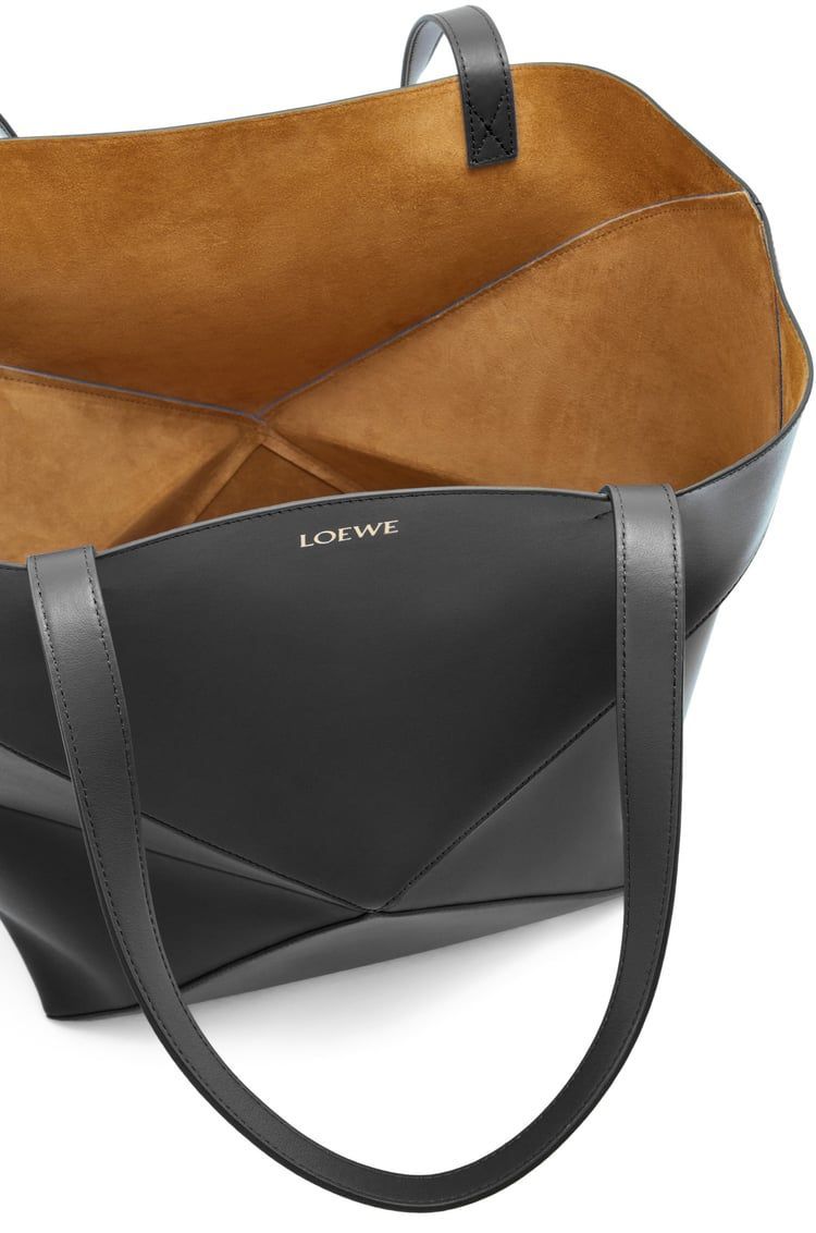 XL Puzzle Fold Tote in shiny calfskin