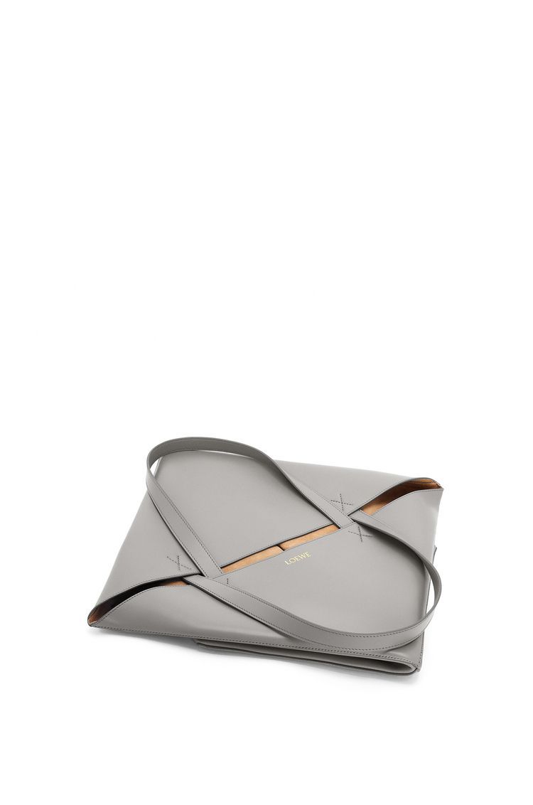 XL Puzzle Fold Tote in shiny calfskin