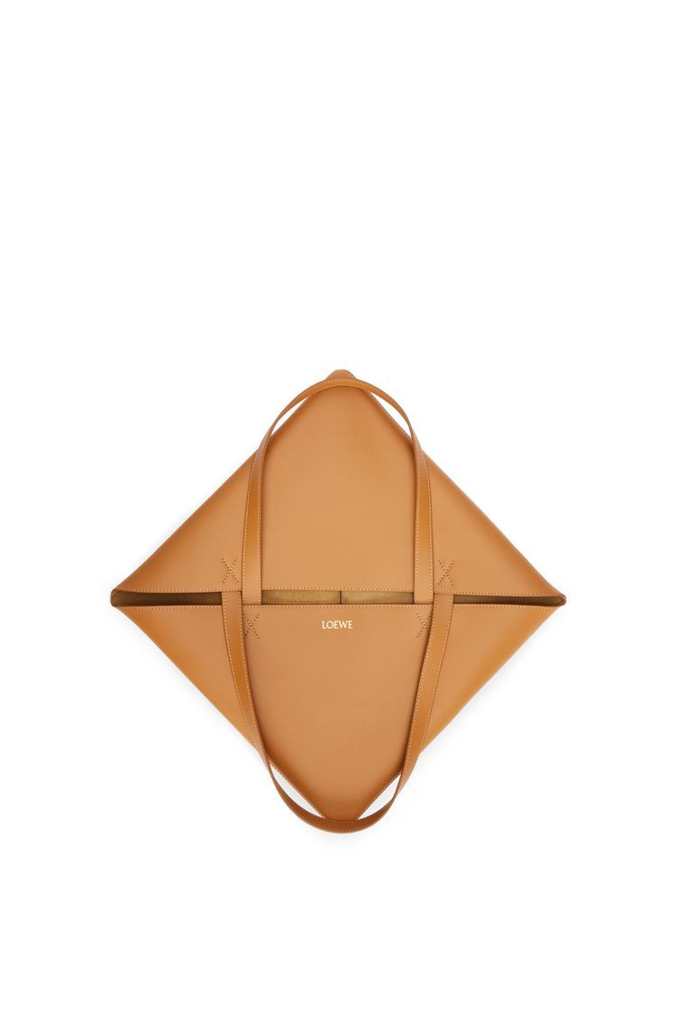 XL Puzzle Fold Tote in shiny calfskin