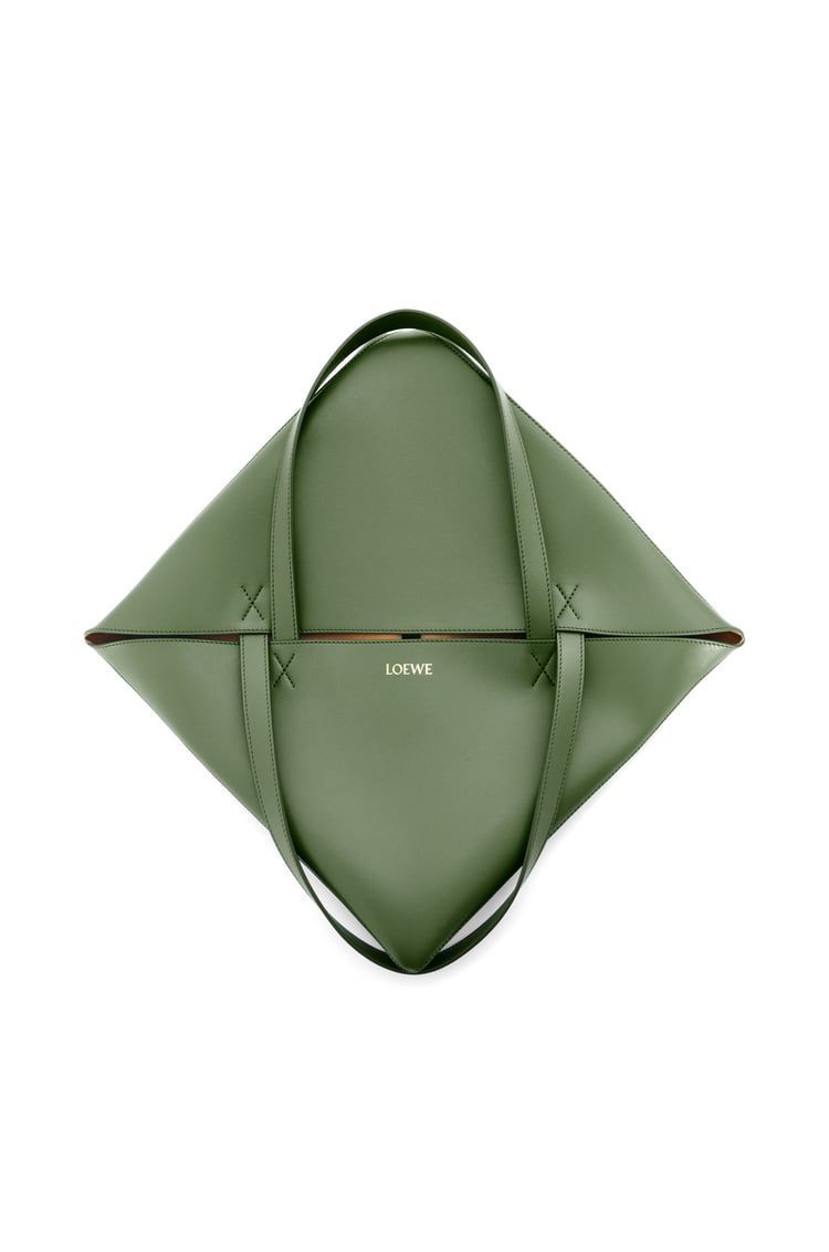 XL Puzzle Fold Tote in shiny calfskin