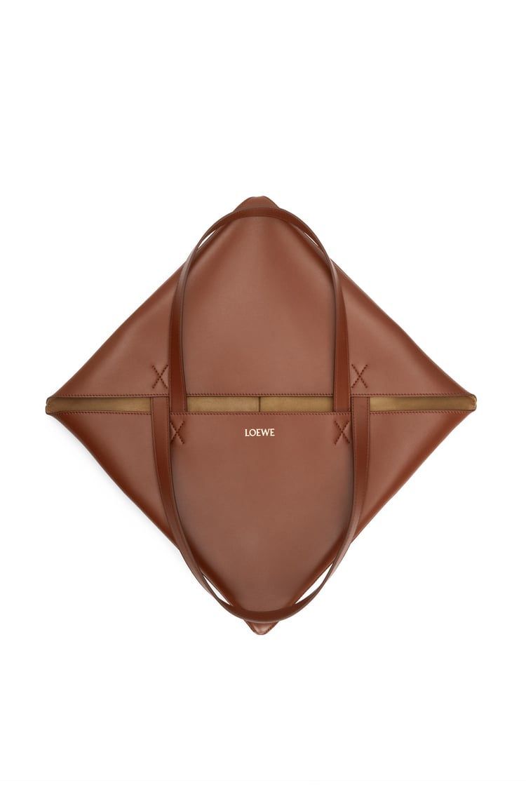 XL Puzzle Fold Tote in shiny calfskin