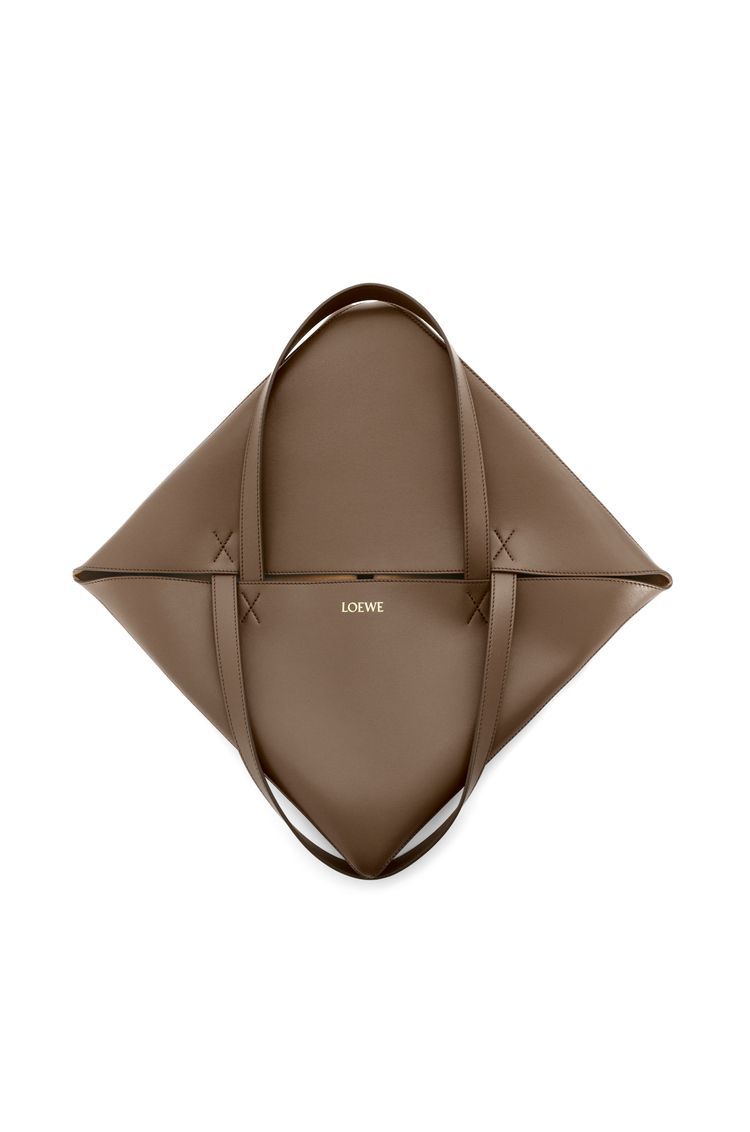 XL Puzzle Fold Tote in shiny calfskin