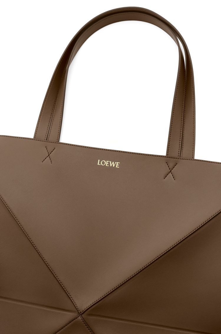 XL Puzzle Fold Tote in shiny calfskin