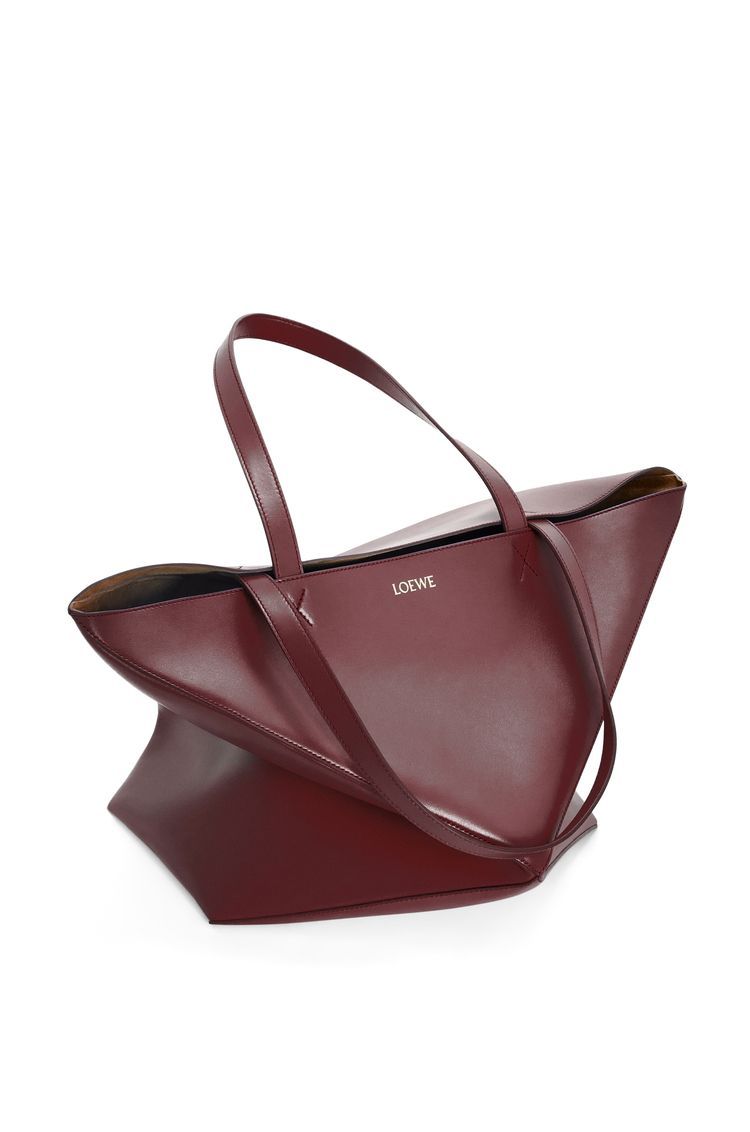 XL Puzzle Fold Tote in shiny calfskin