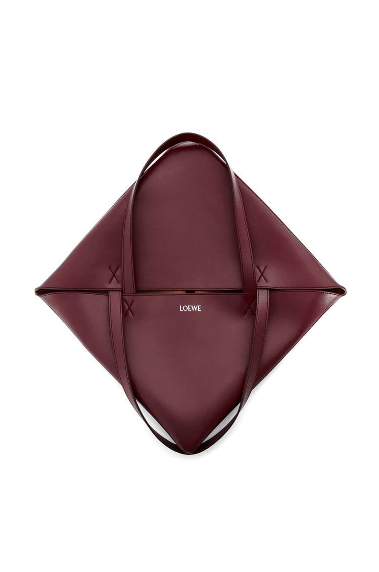 XL Puzzle Fold Tote in shiny calfskin