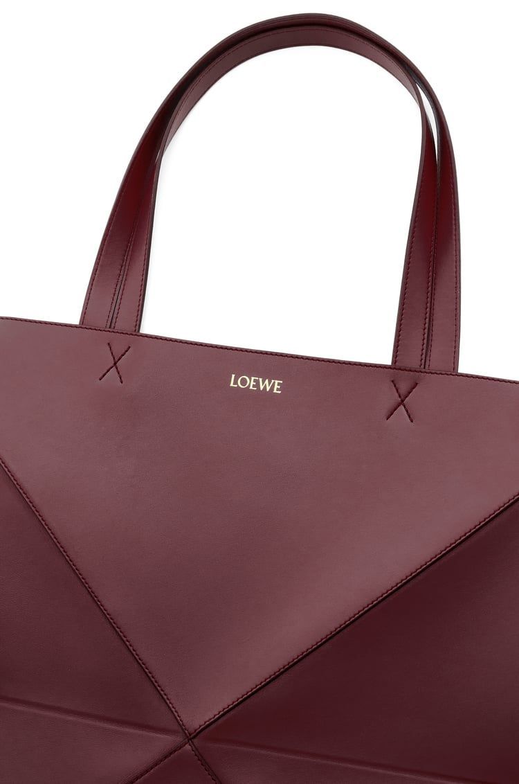 XL Puzzle Fold Tote in shiny calfskin