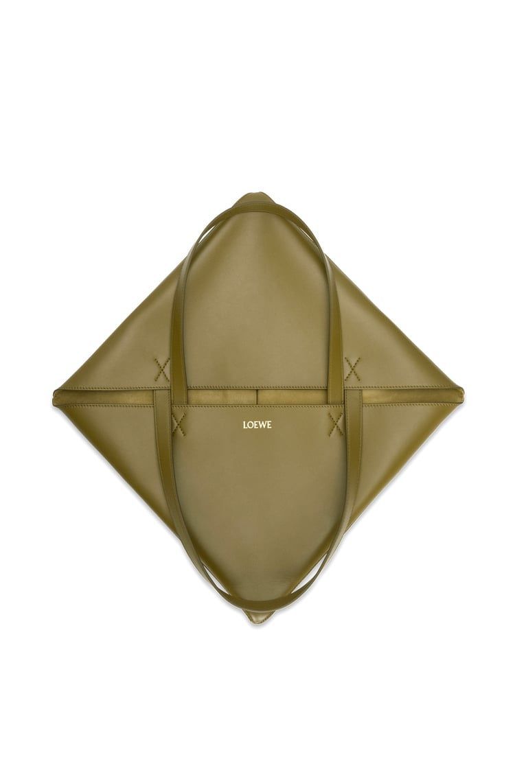 XL Puzzle Fold Tote in shiny calfskin