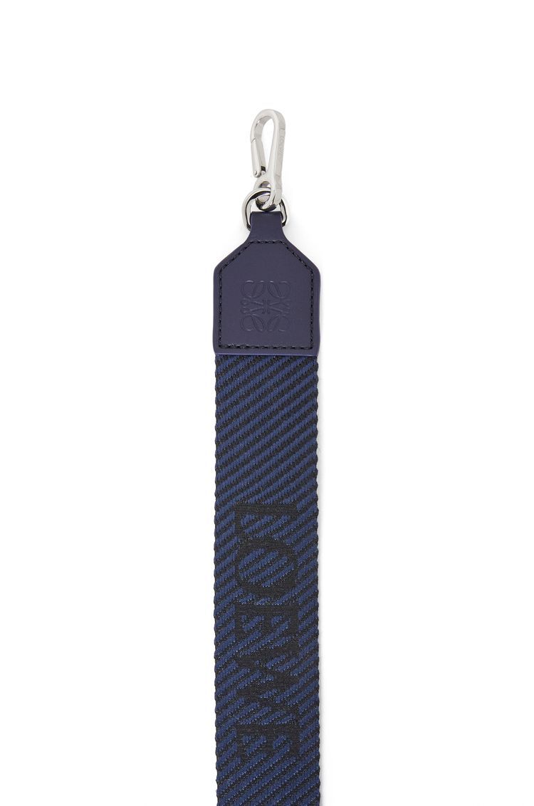 LOEWE chevron webbing strap in wool and calfskin