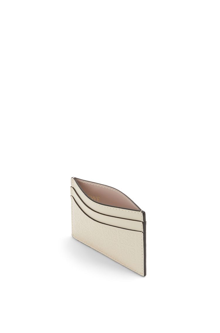 Repeat plain cardholder in embossed silk calfskin
