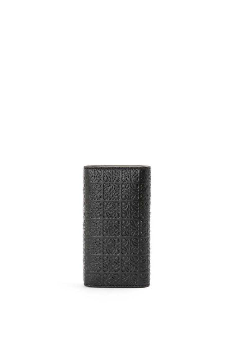 Repeat key case in embossed silk calfskin