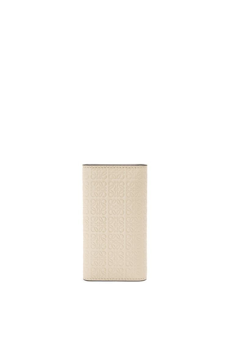 Repeat key case in embossed silk calfskin