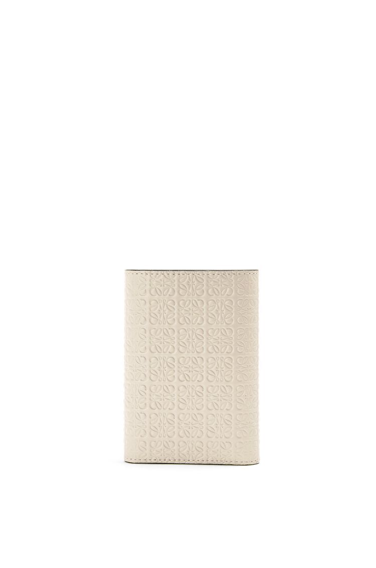 Repeat small vertical wallet in embossed silk calfskin