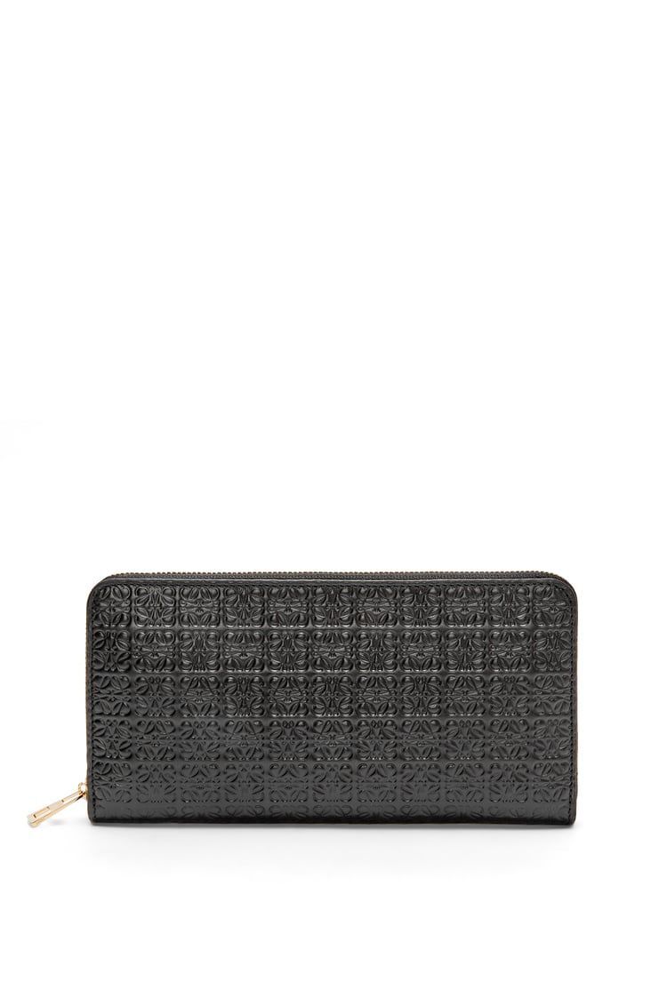 Repeat zip around wallet in embossed silk calfskin