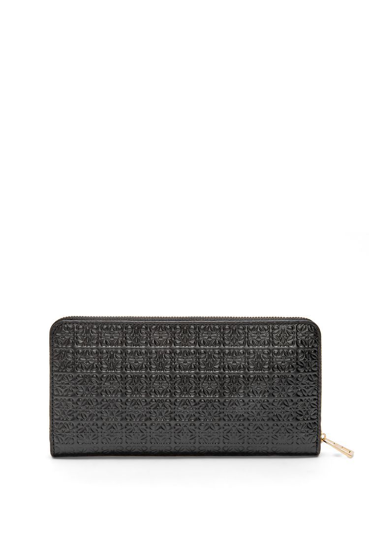 Repeat zip around wallet in embossed silk calfskin