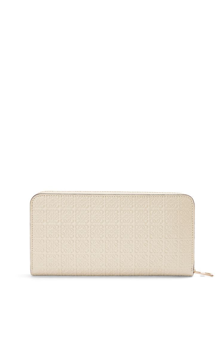 Repeat zip around wallet in embossed silk calfskin