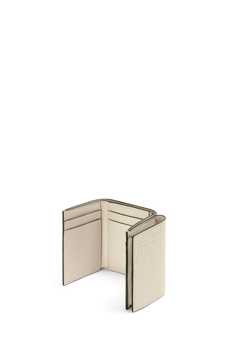 Repeat trifold wallet in embossed silk calfskin