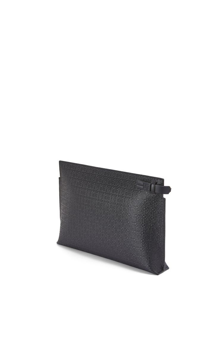 Repeat T Pouch in embossed silk calfskin