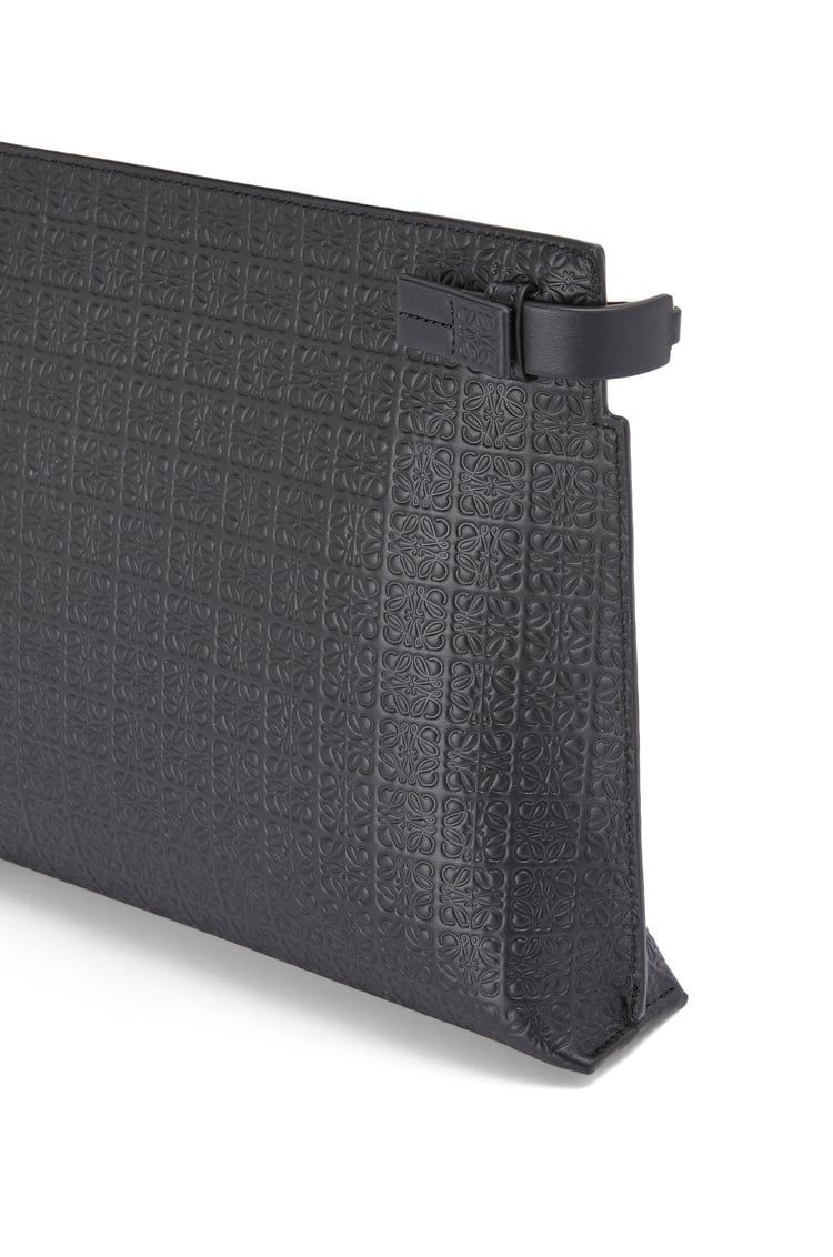 Repeat T Pouch in embossed silk calfskin