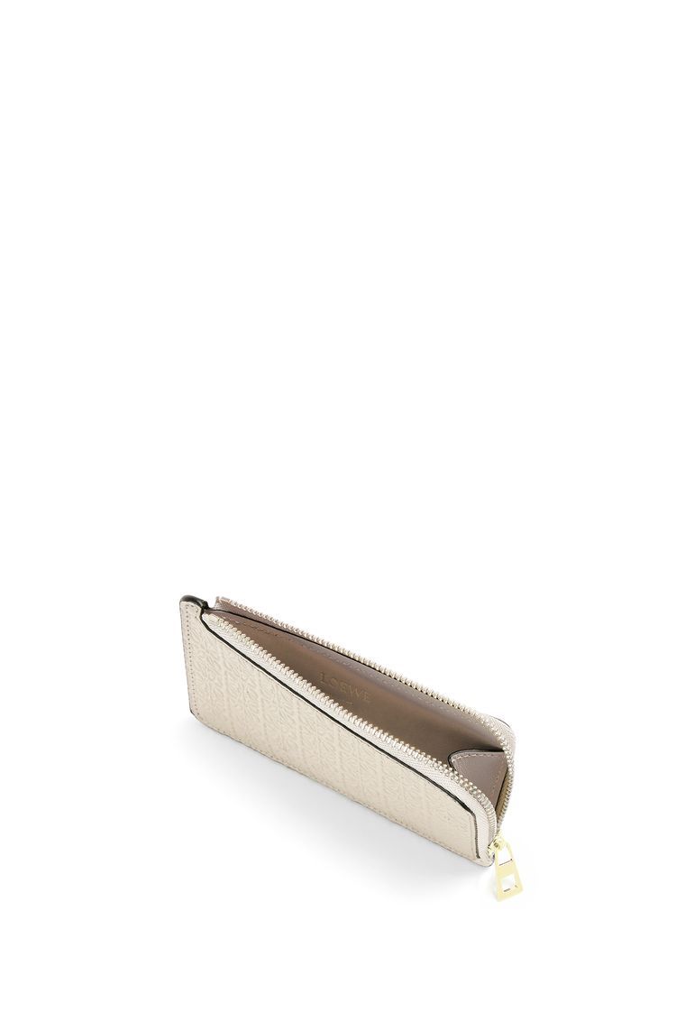 Repeat coin cardholder in embossed silk calfskin