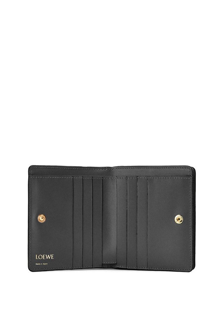 Repeat compact zip wallet in embossed silk calfskin