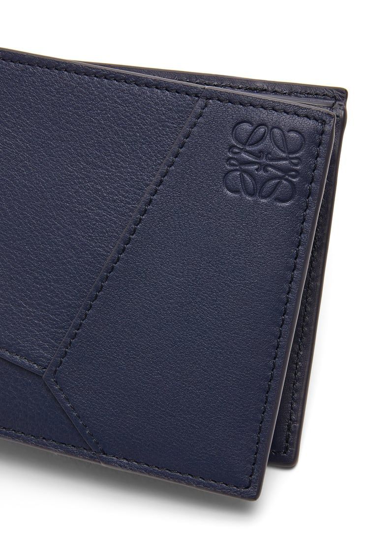 Puzzle bifold coin wallet in classic calfskin