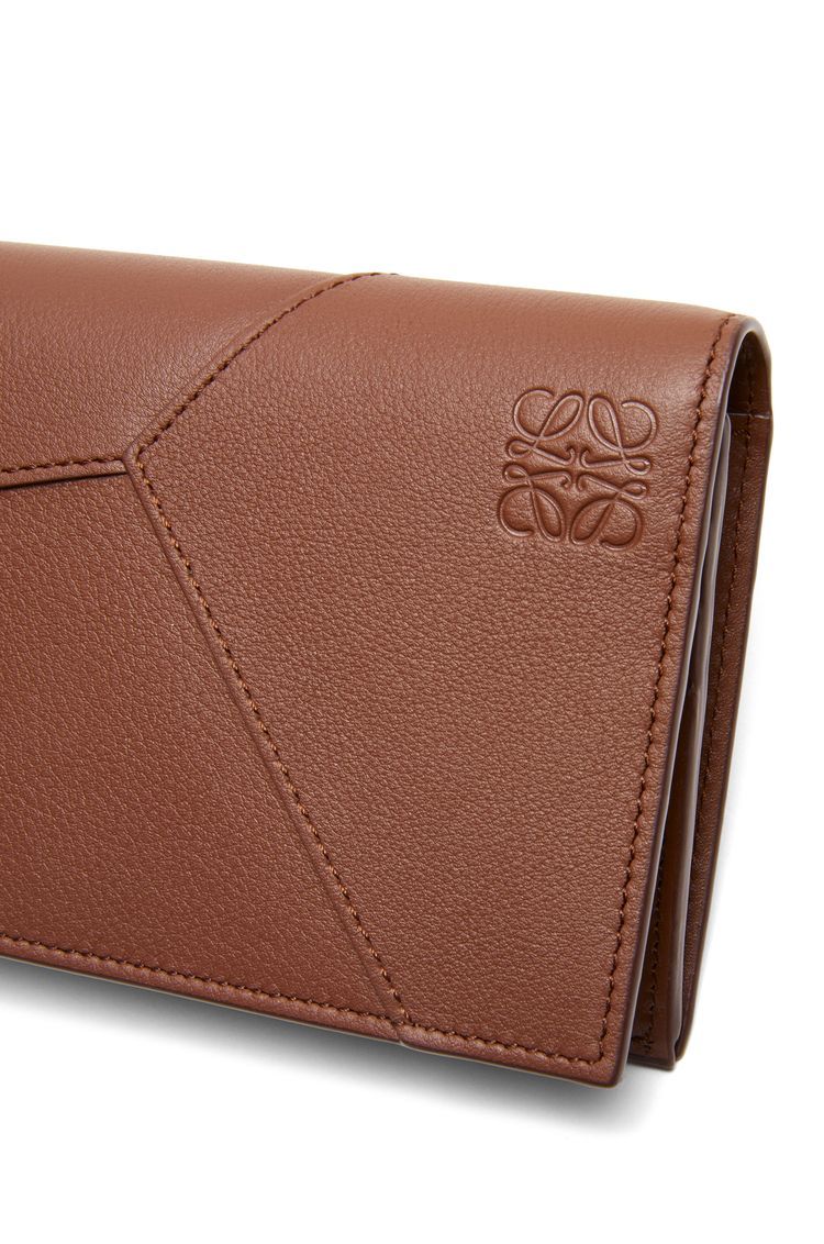 Puzzle long horizontal wallet in classic calfskin