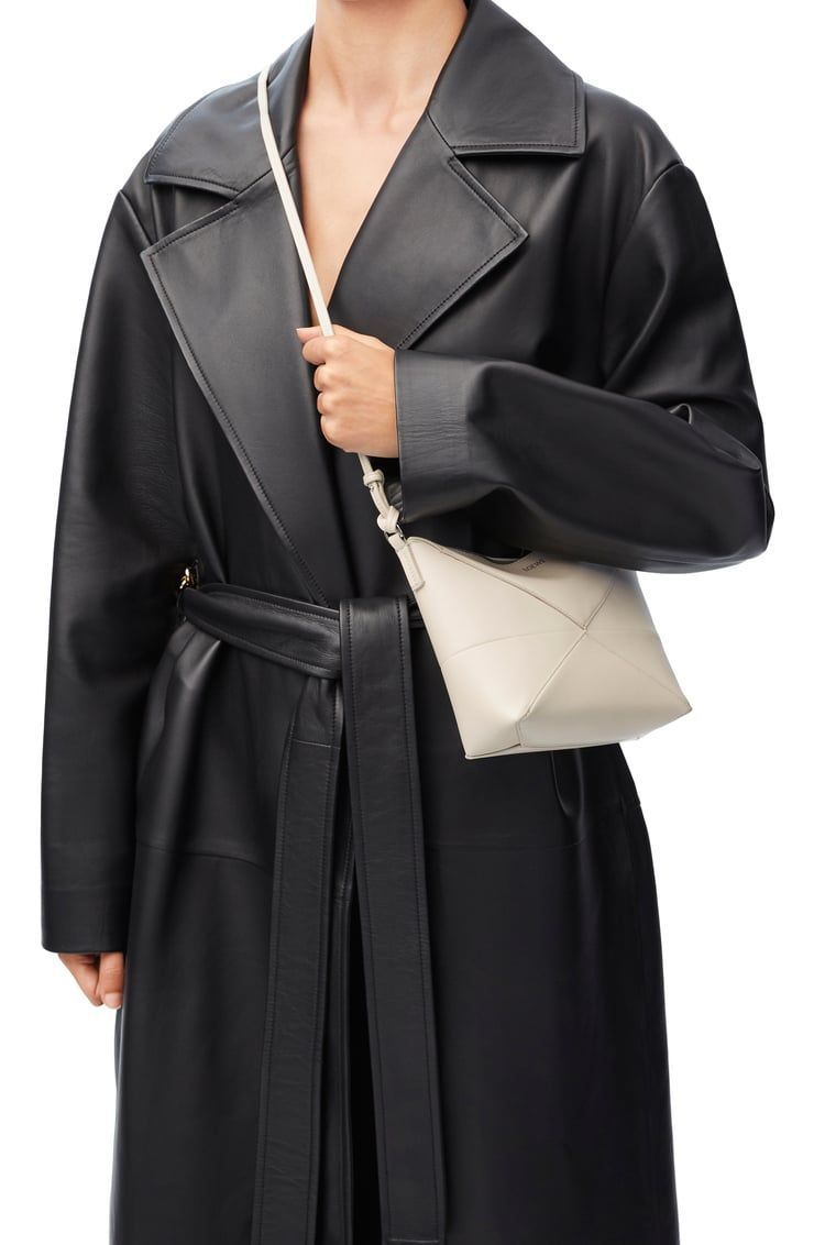 Puzzle Fold pouch in shiny nappa calfskin