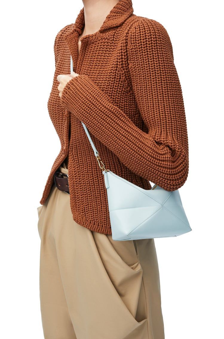 Puzzle Fold pouch in shiny nappa calfskin