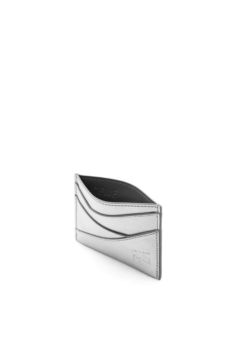 Puzzle plain cardholder in metallic calfskin