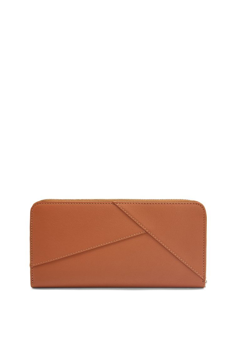 Puzzle zip around wallet in classic calfskin