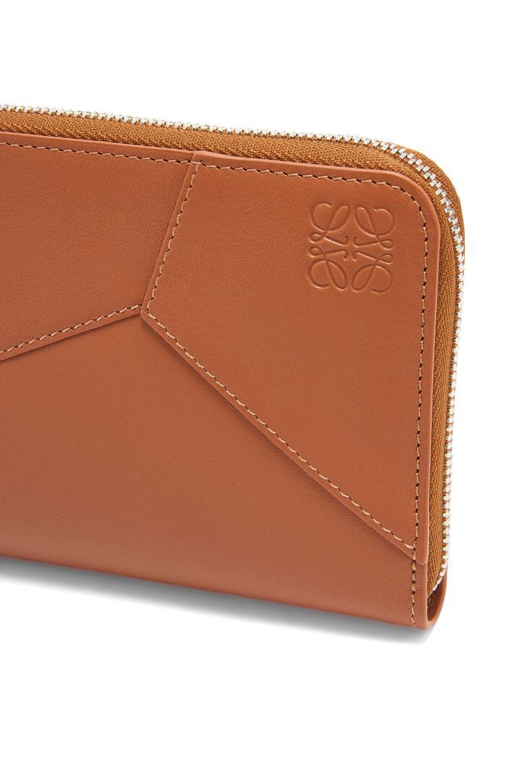 Puzzle zip around wallet in classic calfskin