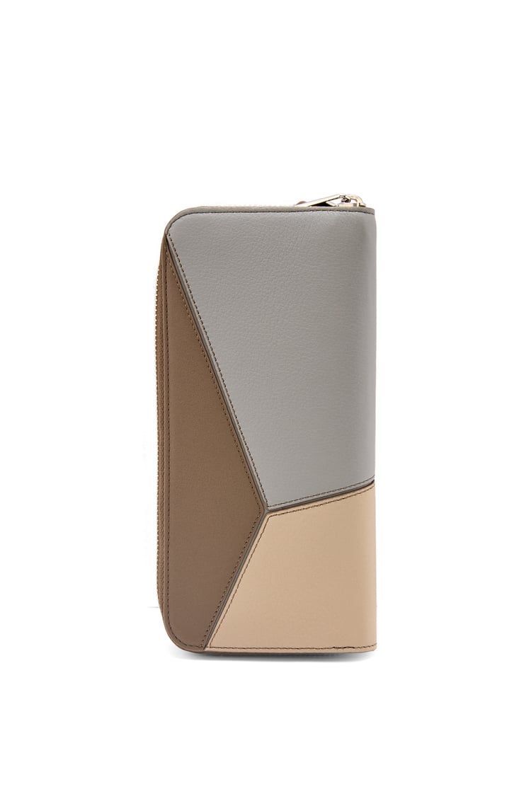 Puzzle zipped open wallet in classic calfskin