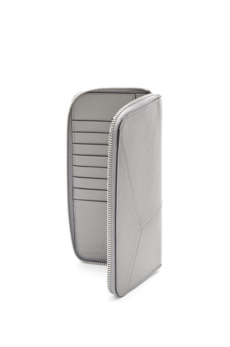 Puzzle zipped open wallet in classic calfskin