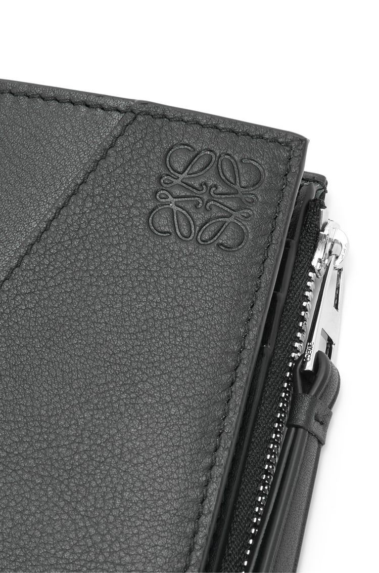 Puzzle slim compact wallet in classic calfskin