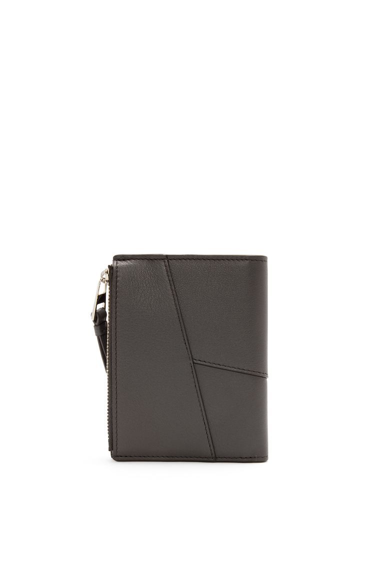 Puzzle slim compact wallet in classic calfskin