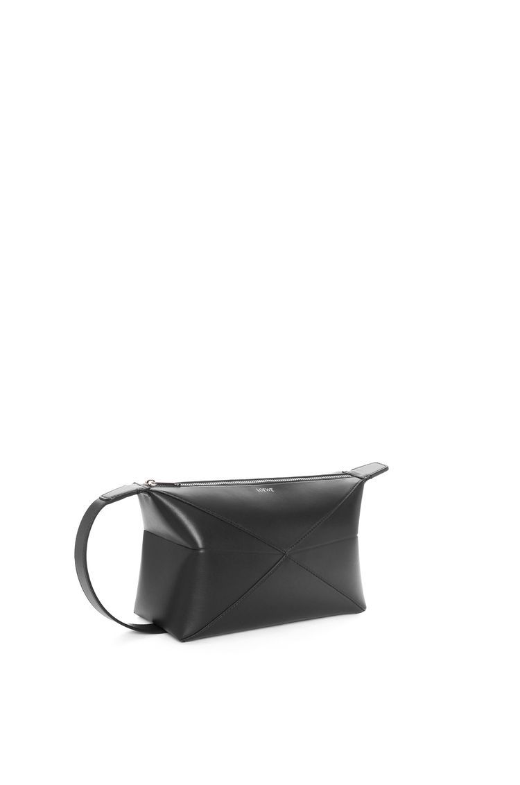 Puzzle Fold wash bag in shiny calfskin