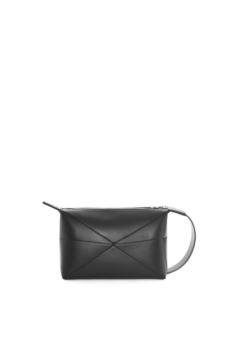 Puzzle Fold wash bag in shiny calfskin