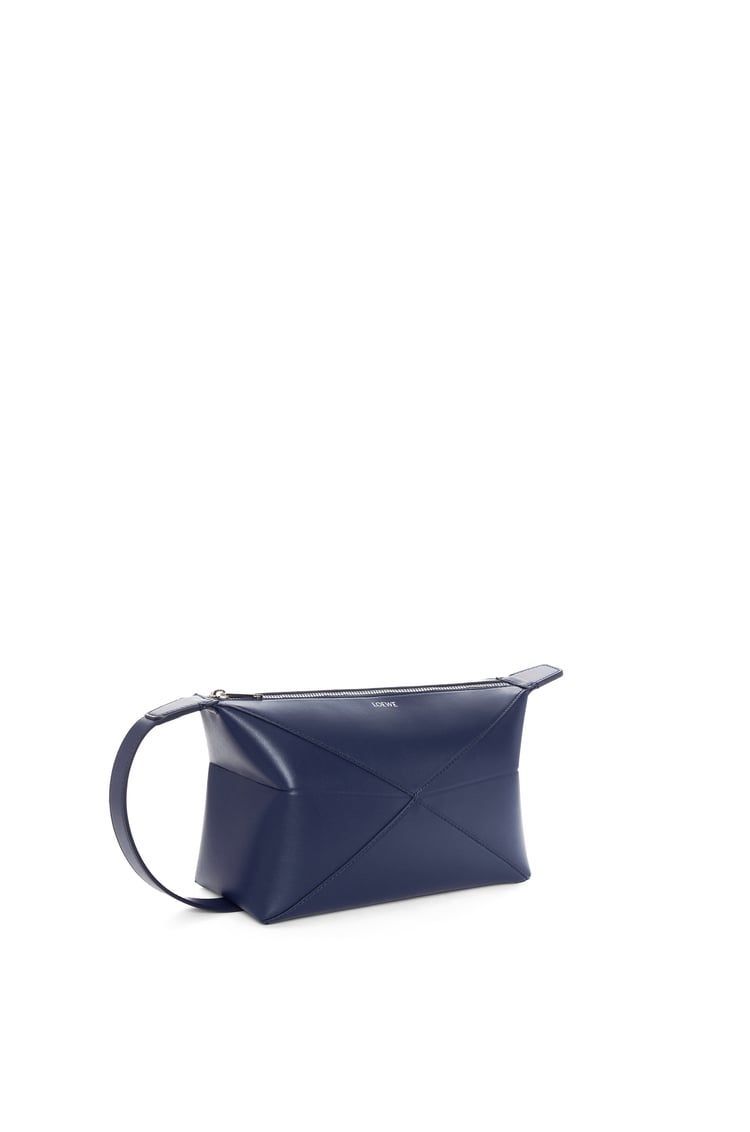 Puzzle Fold wash bag in shiny calfskin