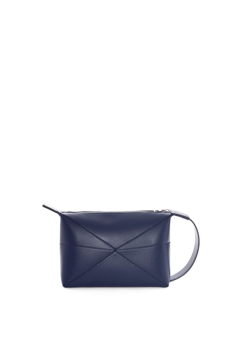 Puzzle Fold wash bag in shiny calfskin
