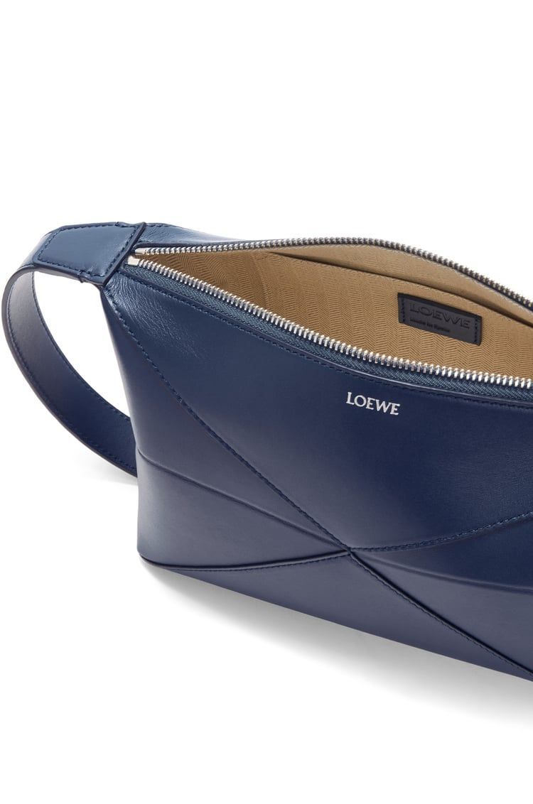 Puzzle Fold wash bag in shiny calfskin
