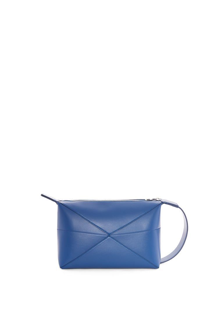 Puzzle Fold wash bag in shiny calfskin