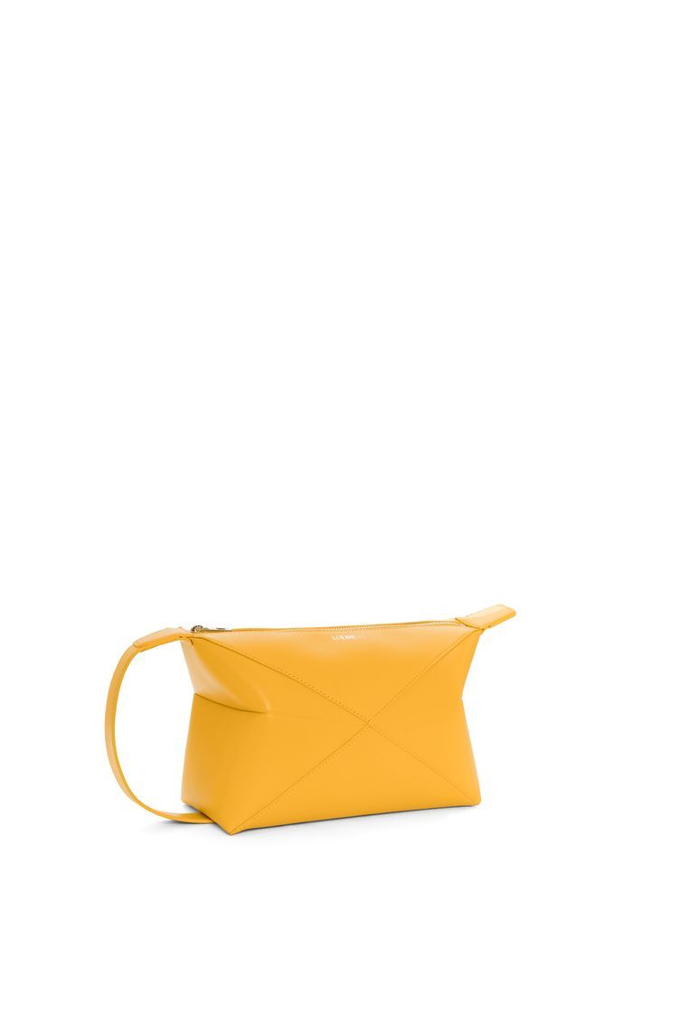 Puzzle Fold wash bag in shiny calfskin