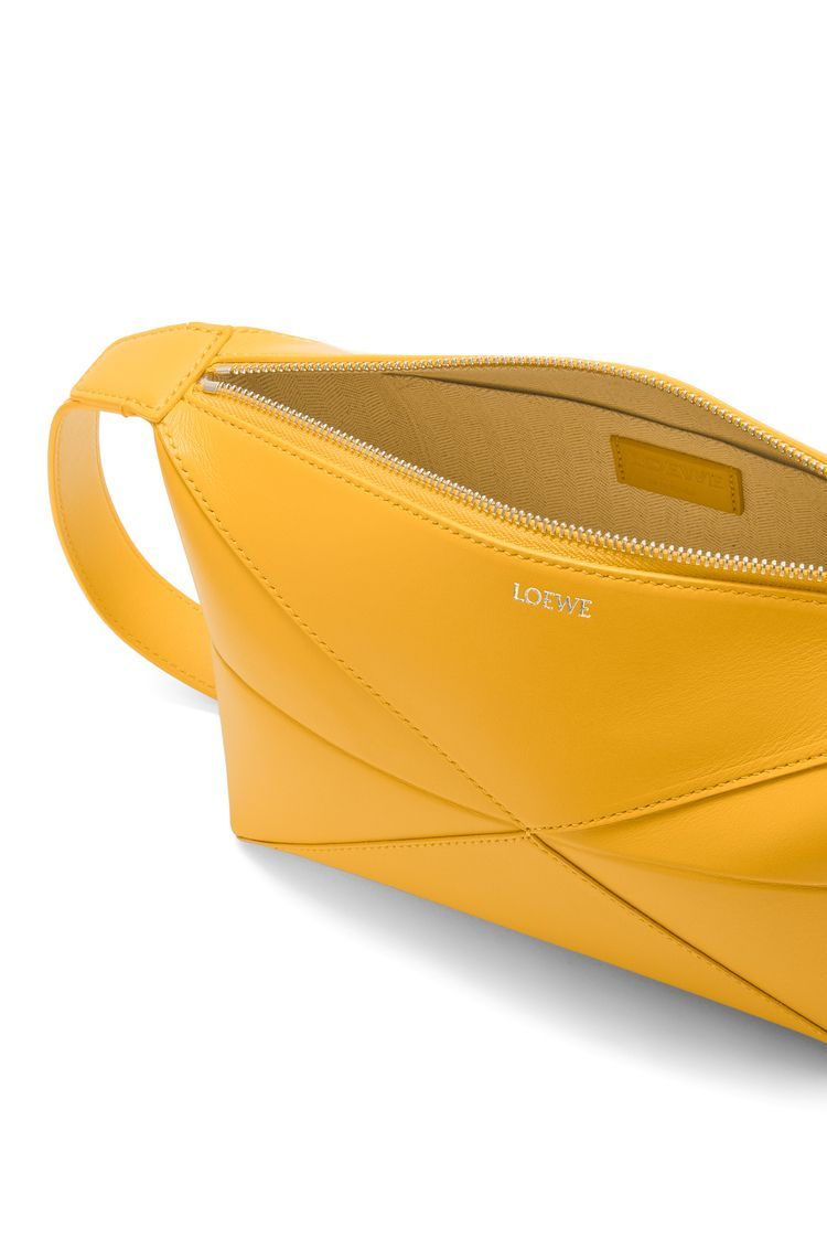 Puzzle Fold wash bag in shiny calfskin
