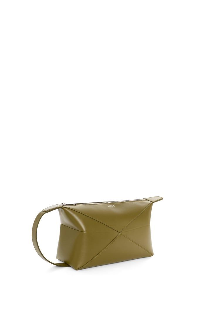 Puzzle Fold wash bag in shiny calfskin
